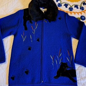 Dressy Ladies Jacket by Lisa International, Sz. S, & removable Faux Fur Collar